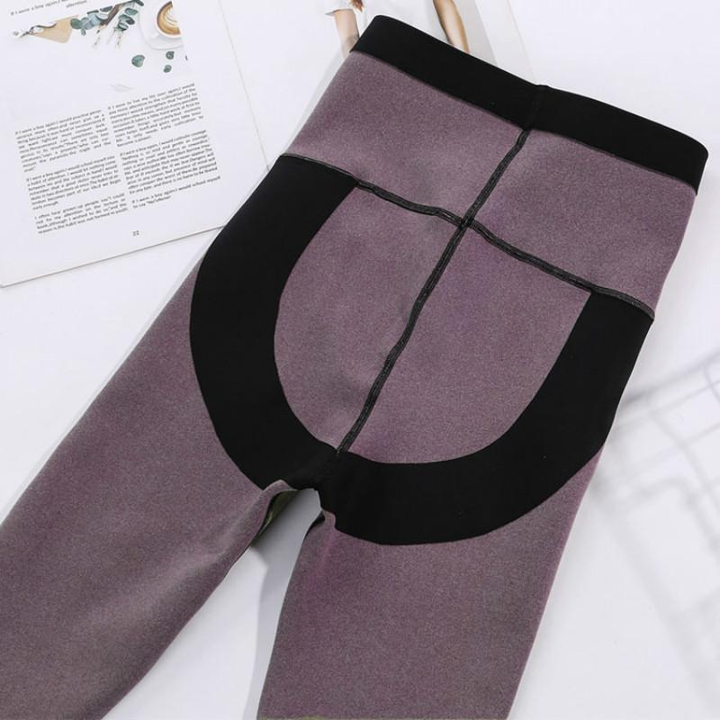 Осенне-зимние женские плюшевые теплые брюки больших размеров, модные высокоэластичные леггинсы