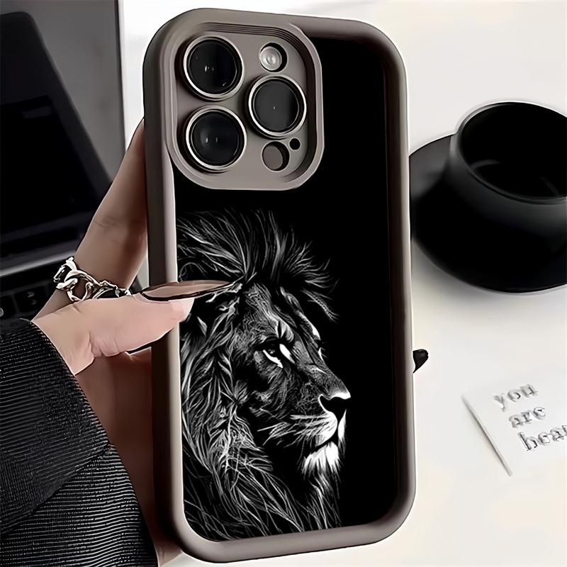 Крутой чехол для телефона из силикона с рисунком льва для iPhone 17 16 15 14 13 12 11 Pro Max 17 Air 16E XS X XR 7 8 Plus, ударопрочный, мягкий чехол