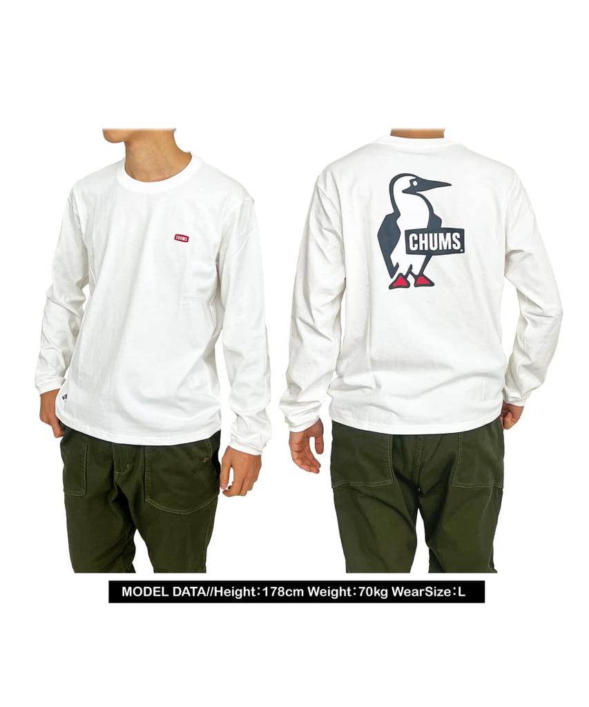 Футболка мужская с длинным рукавом и логотипом Booby [Chums] CH01-2275 (S, W001 Белый)