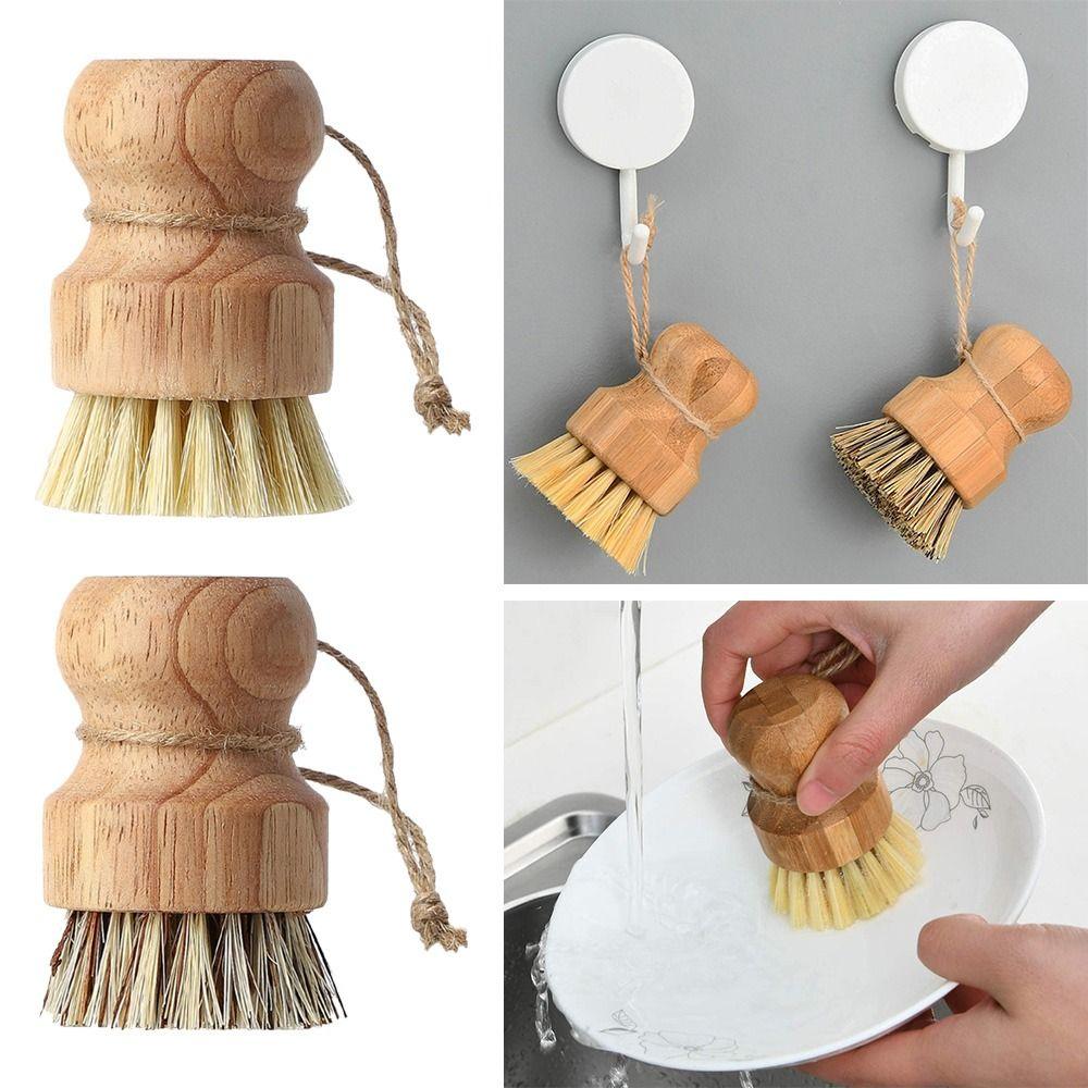 Rust Pot Pan Scrubber Bamboo Dish Scrub Brushes Dish Washing Brush Palm Pot Brush Pot Net Brus