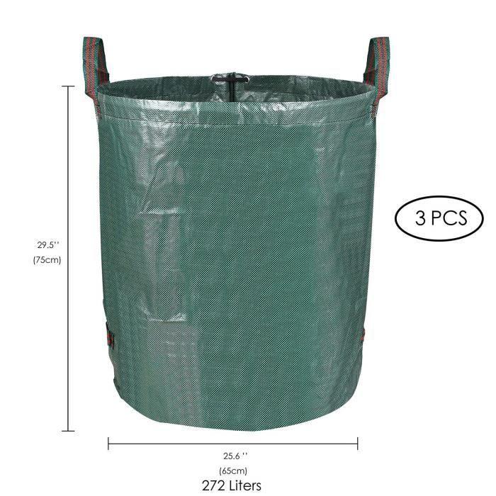 Sac de Déchets de Jardin - Noname - 272L - Pliable - Réutilisable - Vert