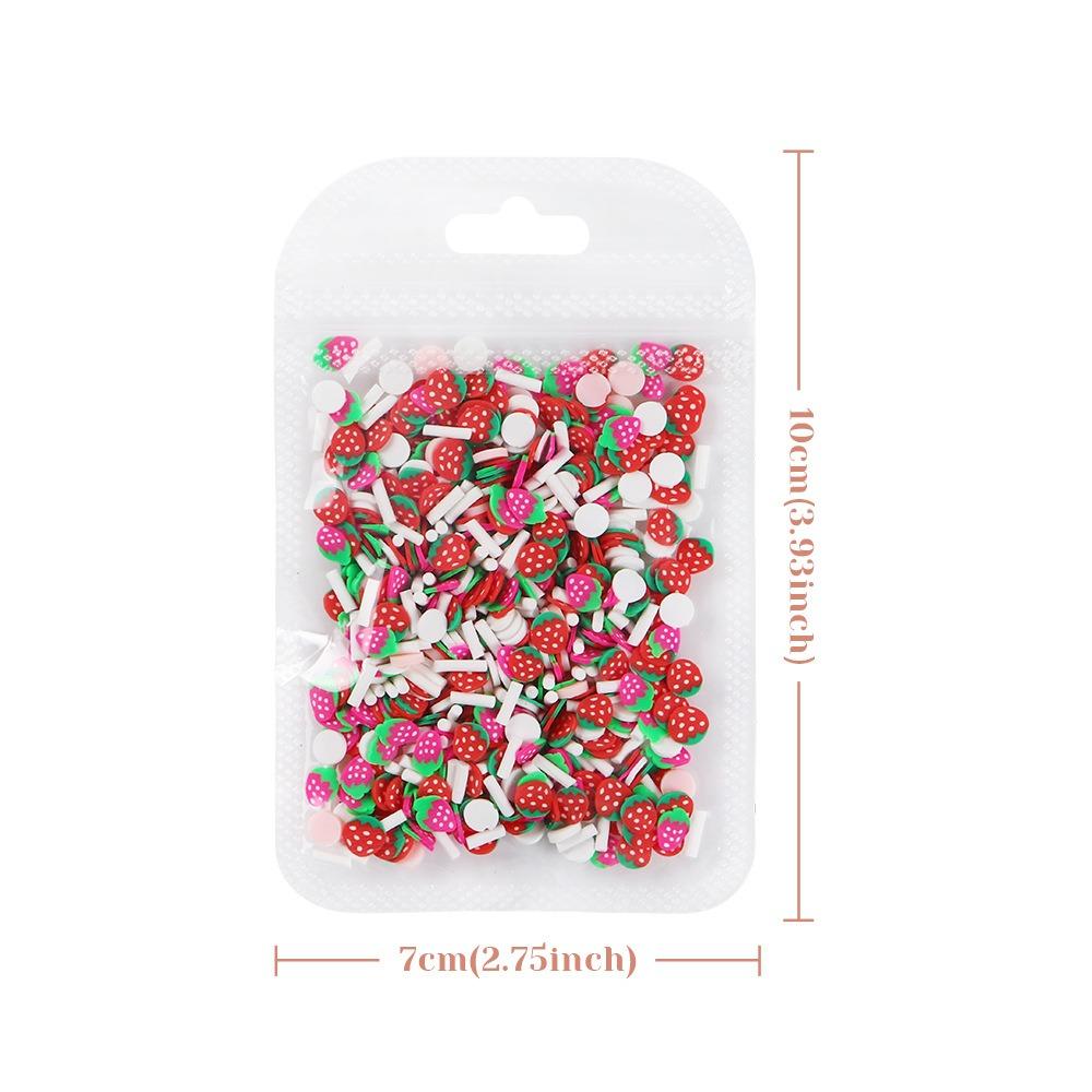 10g/bag Light Colored Soft Ceramic Sliced Strawberry, Starry Moon, Cloud, Nail Art Decoration, DIY Filling, Drip Glue, Flowing Hemp Accessories