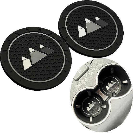 2 Pack White Red Cup Holder ert Coaster Compatible with Tacoma TRD Tundra Rav4 Highlander Camry 4Runner Accessories Anti-Slip Drink Cup Mat (Red