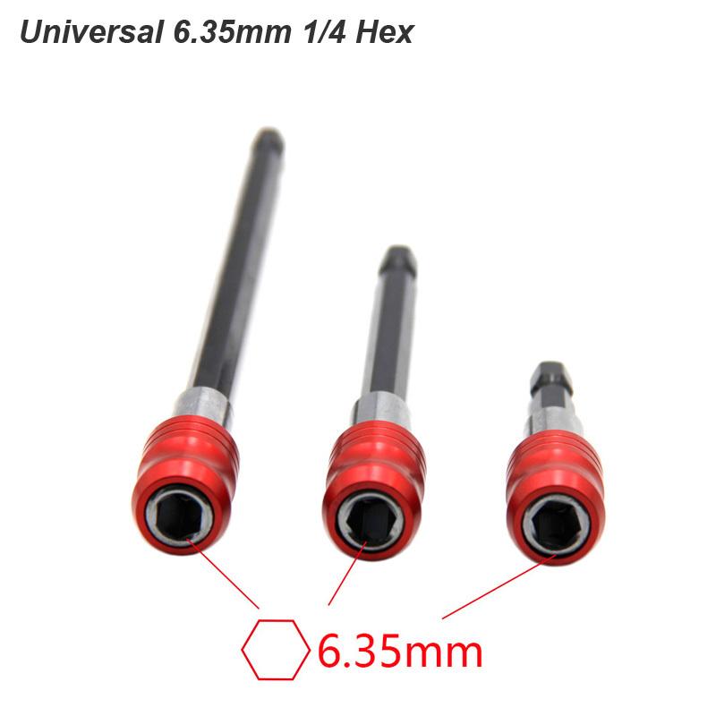 Quick Release Screwdriver Drill Bit Extension Magnetic 1/4 Inch Head Transfer Lever Self-locking Adapter Rod 100 150mm Hand Tool