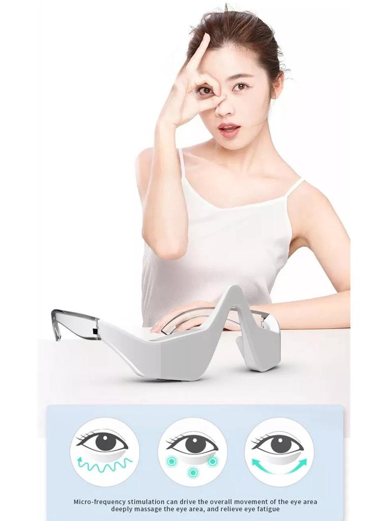 Многофункциональное устройство для ухода за глазами: Ручной косметический массажер с красным светом и функцией нанесения эссенции для домашнего использования.