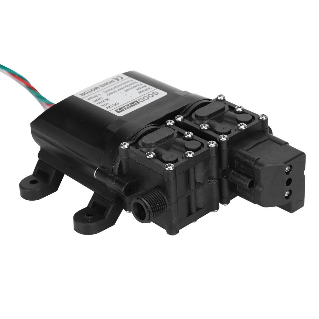 12V 120W 8л/мин Диафрагменный насос высокого давления с двойным сердечником и медным соединителем