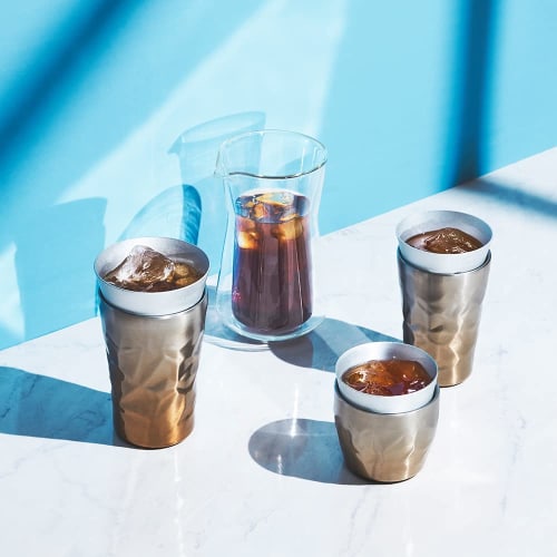 Doshisha "Hyokyoku" Tumbler, Insulated, Double-Walled Vacuum Wall, Single-Walled Aluminum, 350ml, Gold, ONZONE