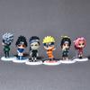 6 шт./лот Q-версия NARUTO Саске Гаара Учиха Мадара Фигурка 7-8 см 2 стиля Личностная подставка Мини-фигурки Украшение Кукла Подарки