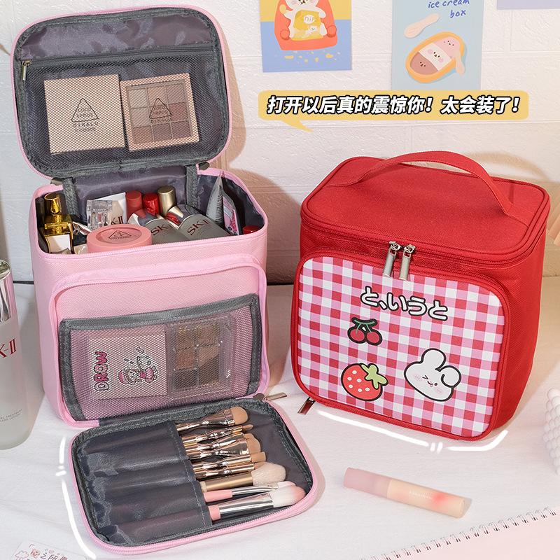 Cosmetic bag large capacity premium sense ins women's portable high value toilet bag storage box
