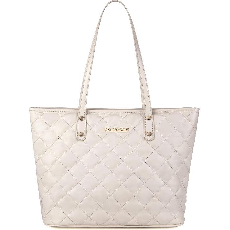 Montana West Quilted Tote Bag for Women Shoulder Bag Fashion Handbags with Top Zipper