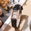 Fashion Leather Strap Quartz Watch Brand Watches for Women Vintage Rectangular Student Versatile Ladies Wristwatch Dropshipping
