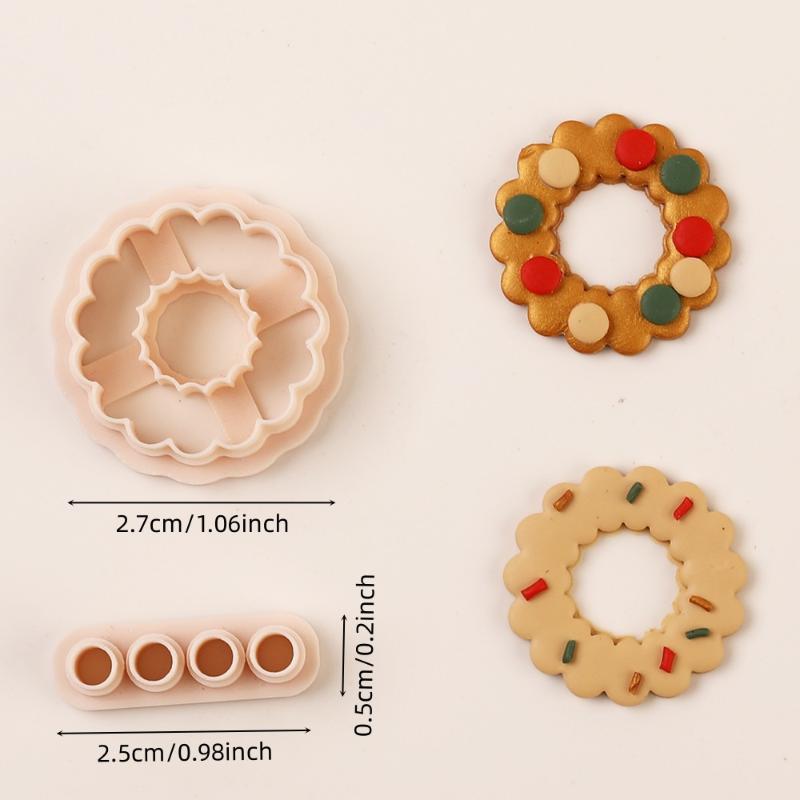 Circle Frame Polymer Clay Cutters Blossom Embossed Pottery Ceramics Clay Cutter Earrings Jewelry Molds Making Tool