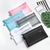 Large Capacity Simple Color Pencil Case Student Exam Series Hand Account Net Yarn Transparent Stationery Storage Supplies Bag