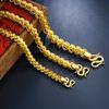 Ожерелье из песочного золота для мужчин, 24-каратное золото, мужское ювелирное изделие, имитация золота, медное покрытие, плетеное ожерелье