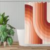 Mid-Century Modern Shower Curtain – Terracotta Rainbow Design, 89In, Geometric Abstract, Machine Washable, Durable