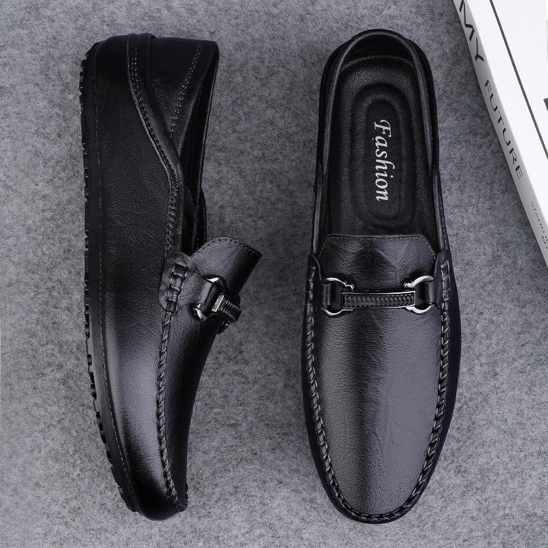 FashionComfy Leather Casual Shoes Men Handmade Slip On Footwear Ultra-light Walking Shoes Outdoor Driving Footwear Handmade Man Loafers