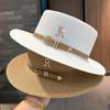 Metal R Letter Buckle Straw Hat Leisure Summer Sunscreen Hat Women's Fashionable Beach Hat Vintage Hat Church Hats
