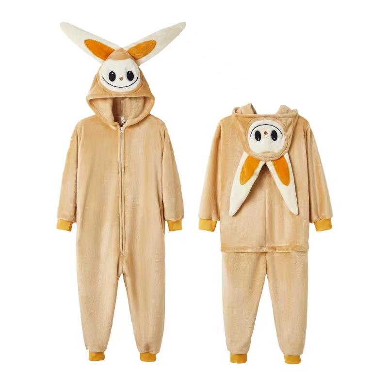 Capybara Onesie Pajamas for Kids, Cartoon Character Kigurumi, Labubu Birthday Christmas Gift, Family Matching Sleepwear Party Costume,  Photo Shoot