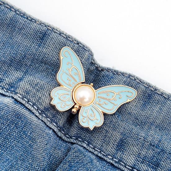Утягивающие пояса для брюк, пуговицы-бабочки, цветки, не требующие шитья, булавки, регулируемая пряжка для талии, удлинитель для брюк, зажим для талии для свободных джинсов, юбок