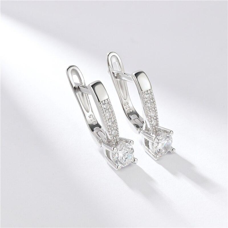 Серьги из стерлингового серебра 925 пробы для женщин, классические серьги-клипсы с цирконием, трендовые серьги на годовщину, нежные ювелирные украшения