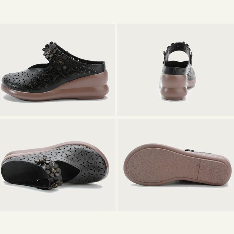 Platform Women Shoes For Summer Slip On Sandals Genuine Leather Flip Flops Breathable Slides Woman Slippers Shoes 2024 Soft And Comfortable