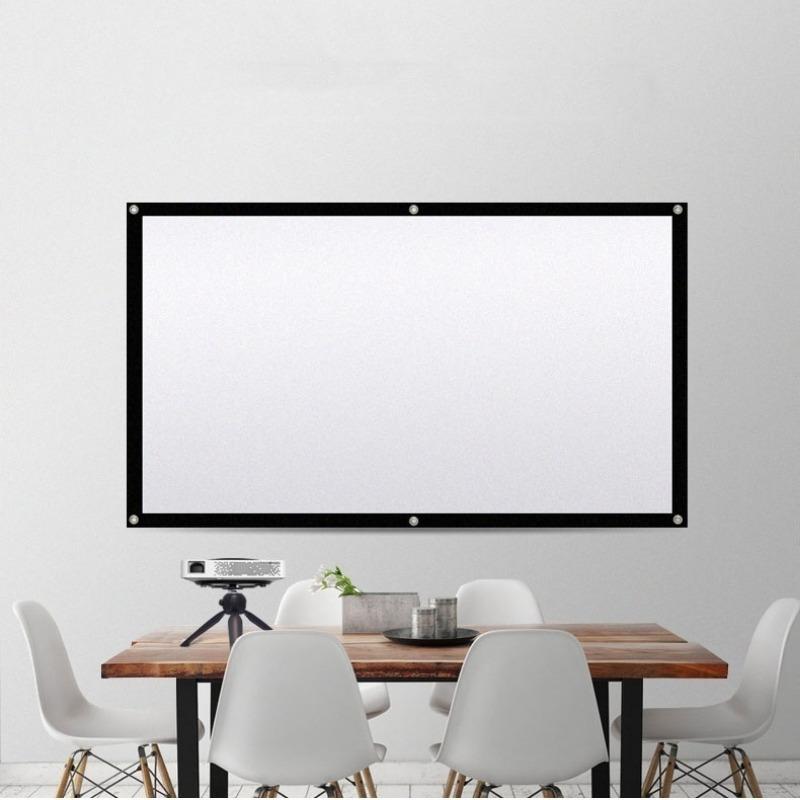 Портативный проектор 60/70/84/100/120/150 дюймов HD 16:9-диагональный проекционный экран, складной домашний кинотеатр для настенной проекции в помещении и на открытом воздухе