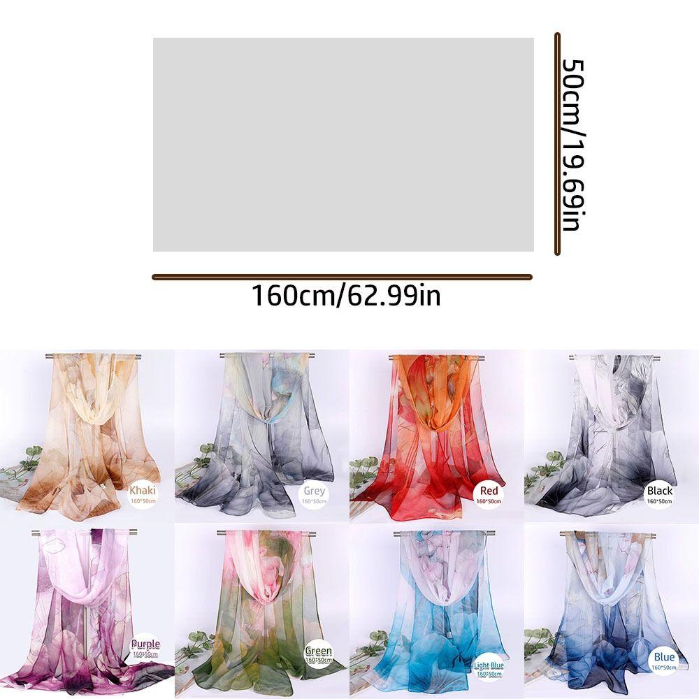 Fashion Floral Printing Silk Scarf Smooth Breathable Women Foulard Lotus Leaf Long Wraps Women