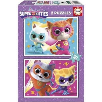 Пазл - EDUCA - SuperKitties - 2 x 20 деталей - Многоцветный - Для детей - От 3 лет