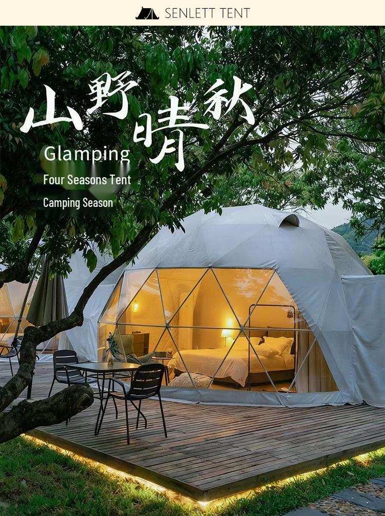 Earth-Shaped Transparent 6m Camping Tent with Bathroom - Starry Sky Outdoor Hotel Homestay