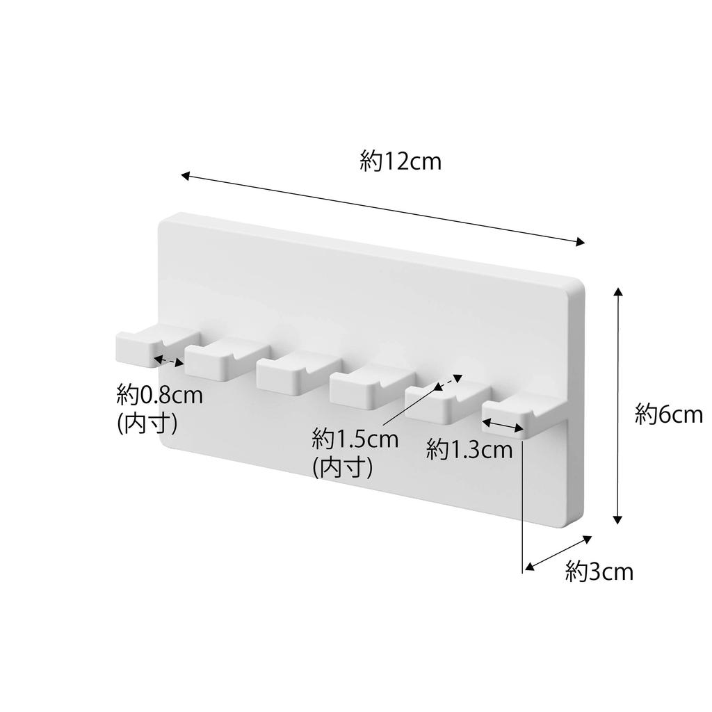 Крючок для зубной щетки Yamazaki Film Hook W12 x D3 x MIST 5960 Держатель, 5 крючков, Белый, Прибл.. В6см, Серия,