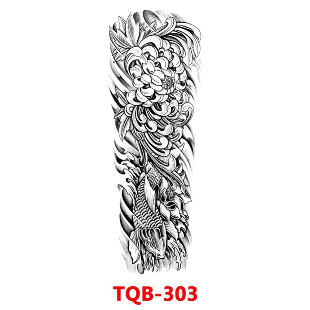Full Arm Fake Tattoo Sleeve Men and Women Temporary Tattoo Sticker Lion Werewolf Cross Big Arm Tattoo Waterproof