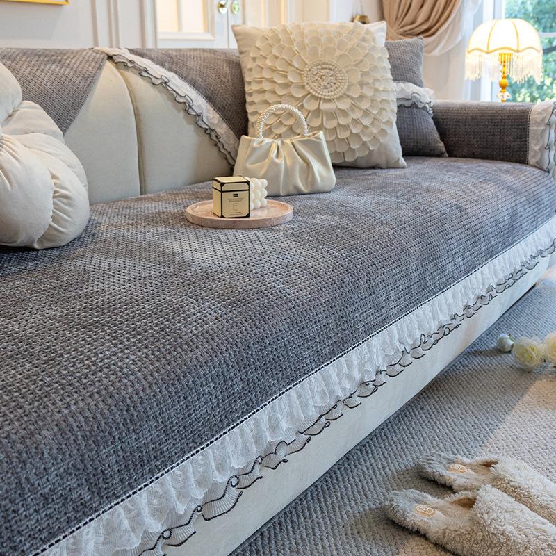 Chenille Sofa Cushion Four Seasons Universal New French Skirt Autumn and Winter Non-Slip Seat Cover Cover Towel