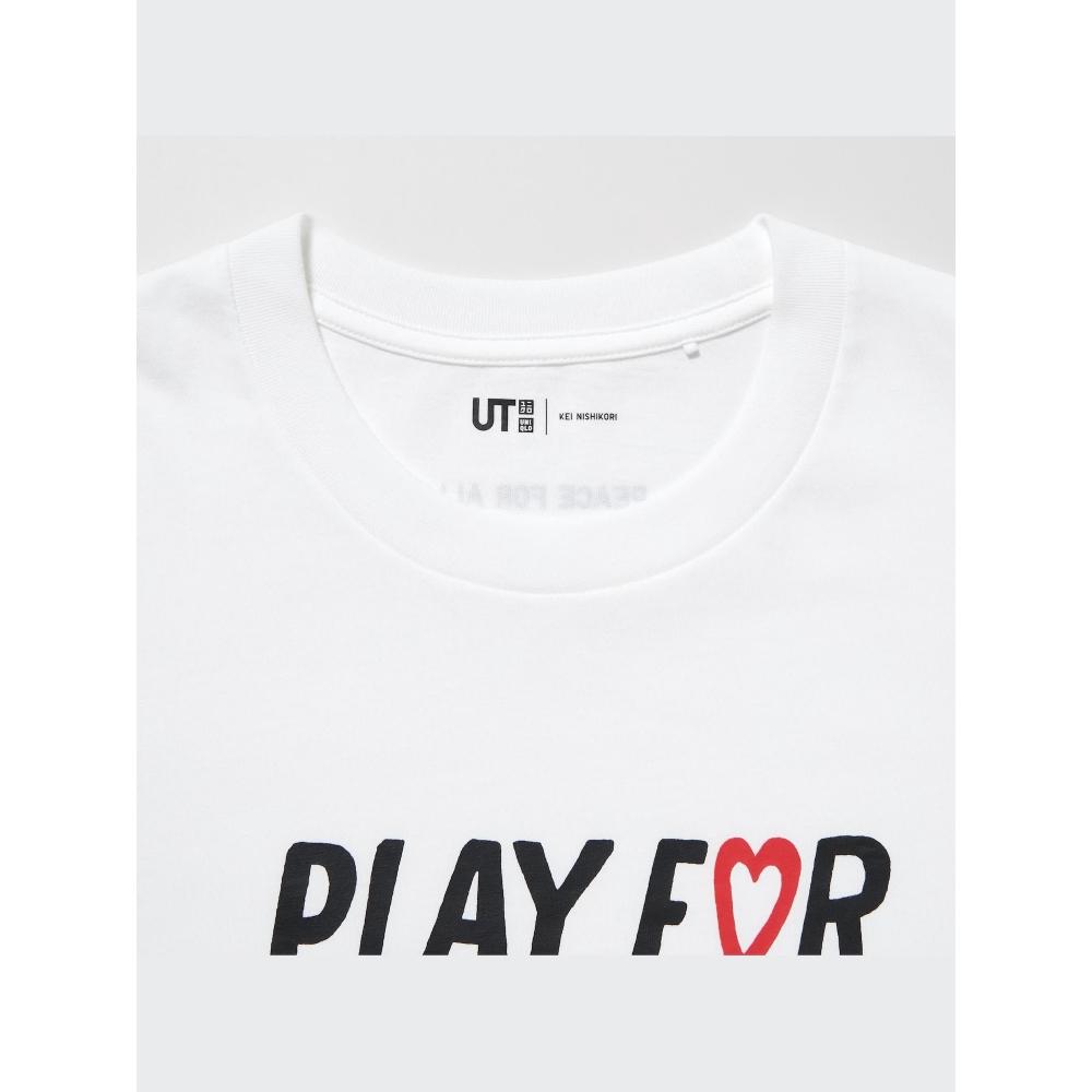 Uniqlo Графическая футболка 'Мир для всех' Обычный крой Кей Нисикори