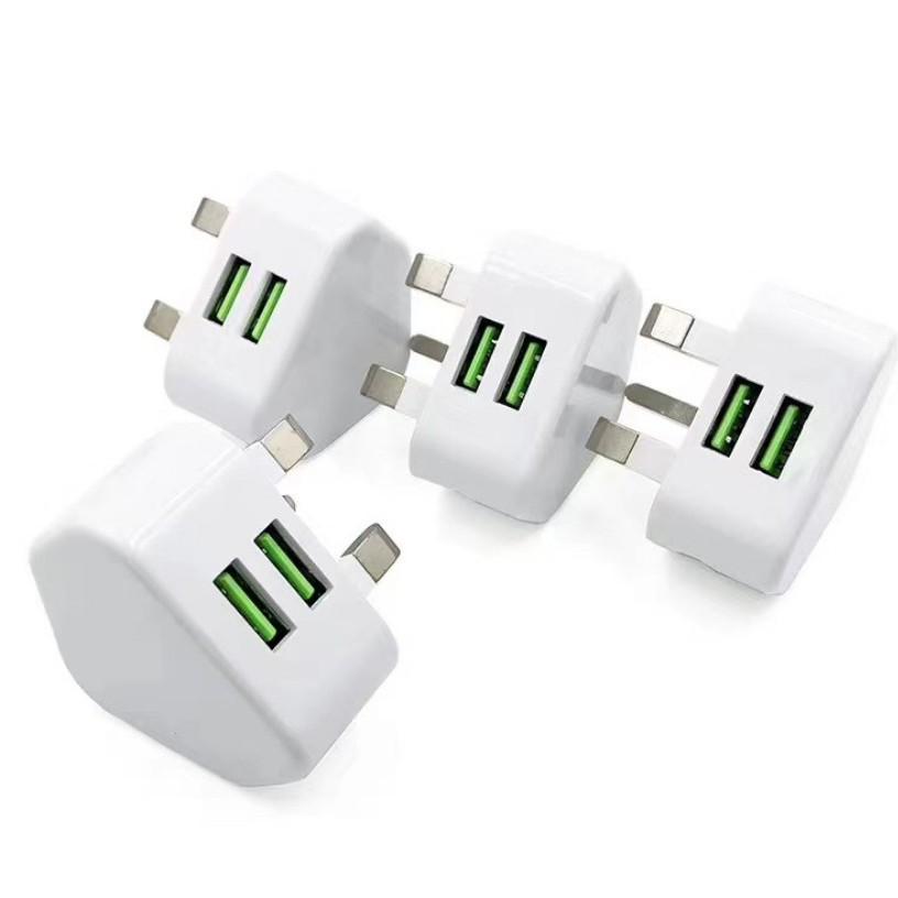 Быстрое зарядное устройство с двумя портами USB 5V2A, сертифицировано CE, адаптер питания с вилкой UK