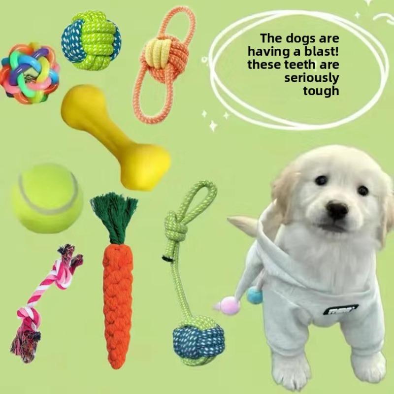 Dog Teething and Biting Cotton Rope Toys, Small and Medium-sized Dog Toys, Knot Toys, Frisbee Sets, Pet Supplies