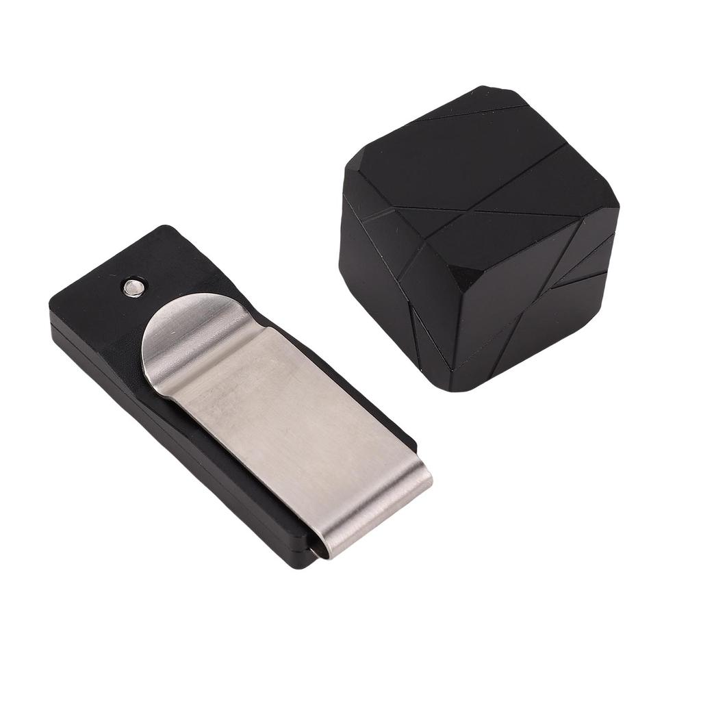 Pool Chalk Holder Billiard Chalk Case Portable Billiard Cue Chalk Box with Belt Clamp 6063 Aluminum Alloy Black