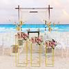 Bymaocar Металлическая Свадебная Подставка для Цветов Напольная Ваза Колонна Геометрическая Ваза-Центральный Элемент для Настольной Цветочной Композиции, Свадьба и Мероприятие