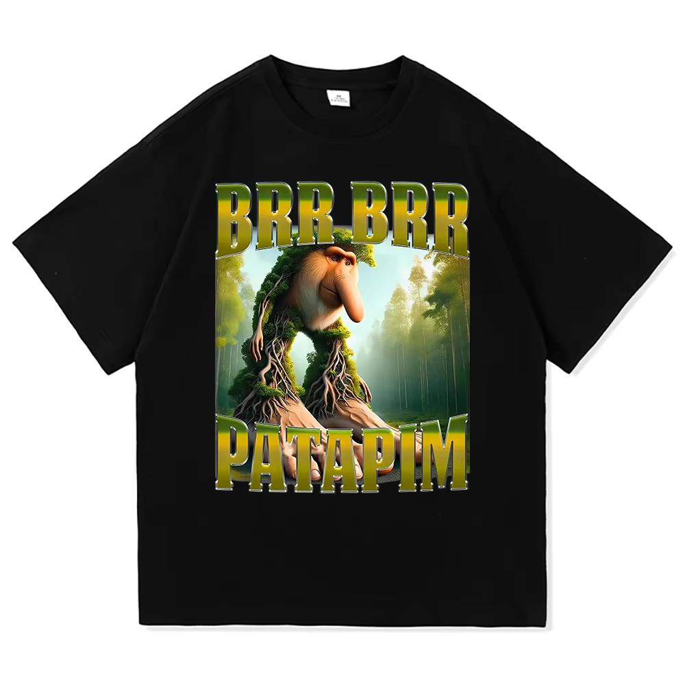 Летняя винтажная забавная футболка Bombardiro Crocodillo для мужчин, итальянская футболка-мем про мозговую гниль, крутая футболка Brr Brr Patapim Tralalero Tralala