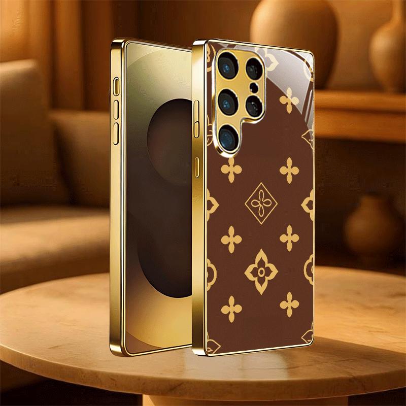 Чехол для телефона с узором из монограмм класса люкс s26 ultra case s25 ultra case стекло для Samsung Galaxy S26 S25 S24 S23 S22FE Ultra Plus