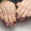 24Pcs Almond Press On Nails Rainbow Smudge Design With Star Moon Full Cover Fake Nail Tips Sweet
