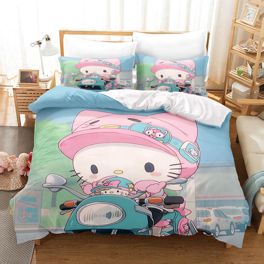 Hello Kitty Спальня Детский Комплект Постельного Белья Пододеяльник Комфорт Королева С Наволочкой Рождественские Подарки Дом