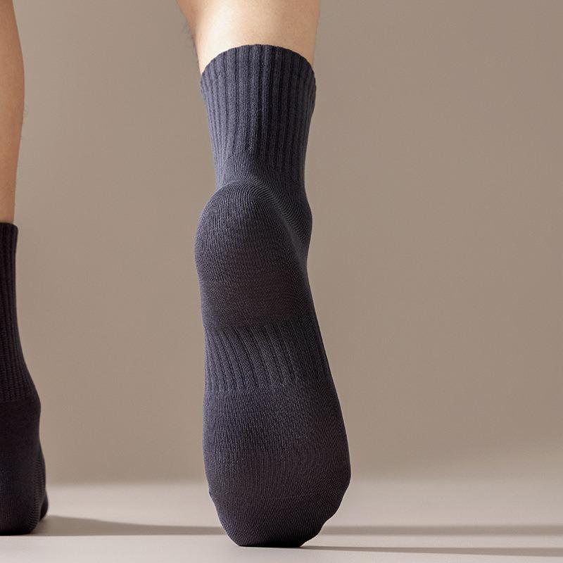 Men's Autumn and Winter Pure Cotton Mid-calf Socks, Business Men's Cotton Socks, Black Long Socks