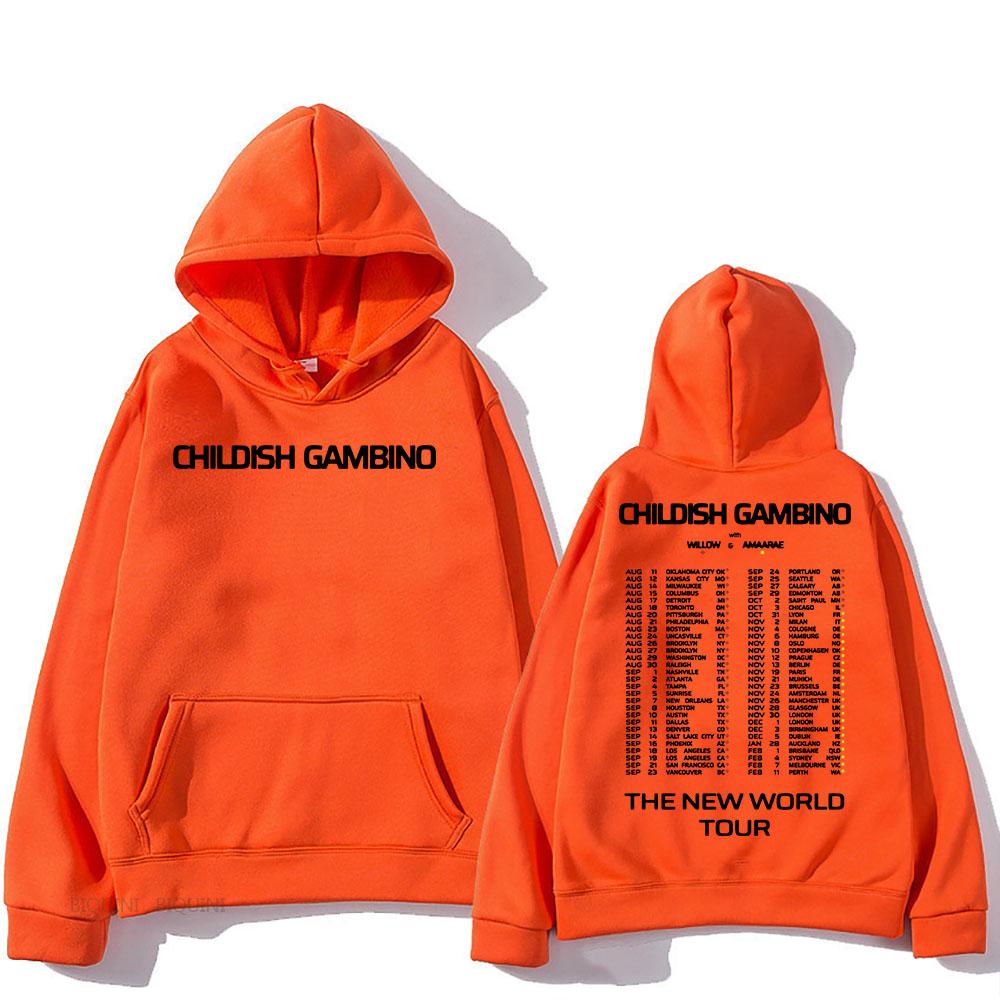 Толстовки The New World Tour Childish Gambino Певец Толстовки Теплый Длинный Рукав Sudaderas Мужская Одежда Топ