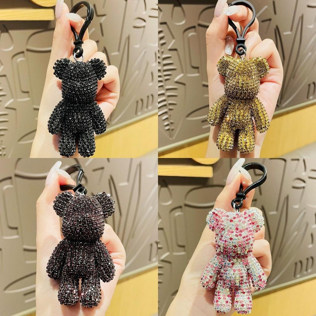 Elegant Korean Bling Bear Keychain Sparkly Car Accessory And Bag Charm