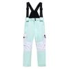 Детские лыжные брюки однотонные теплые толстые спортивные на открытом воздухе теплые водонепроницаемые лыжные брюки с карманами на лямках