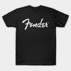 Мужская черная футболка с принтом Логотип Fender Печать на бумаге для трансфера без вырезания Хлопковая футболка