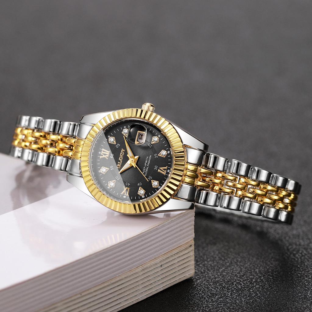 Xiaomi Fashion Rhinestone Women Calendar Quartz Watch Luxury Stainless Steel Ladies Wristwatches Reloj Mujer (Without Box)