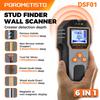 POROMETISTO-DSF01 6-в-1 Детектор стен Поиск стоек Точное позиционирование Отверстие Сети переменного тока под напряжением Провода Металл Деревянные стойки Сканер стен