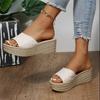 Summer Round Toe Wedge Platform Shoes Casual Solid Color Fashion Sexy Women's Sandals Hollow Comfortable Fish Mouth