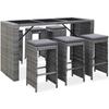 VidaXL Garden Bar Set 7 Pcs and Cushions Wicker Resin Grey